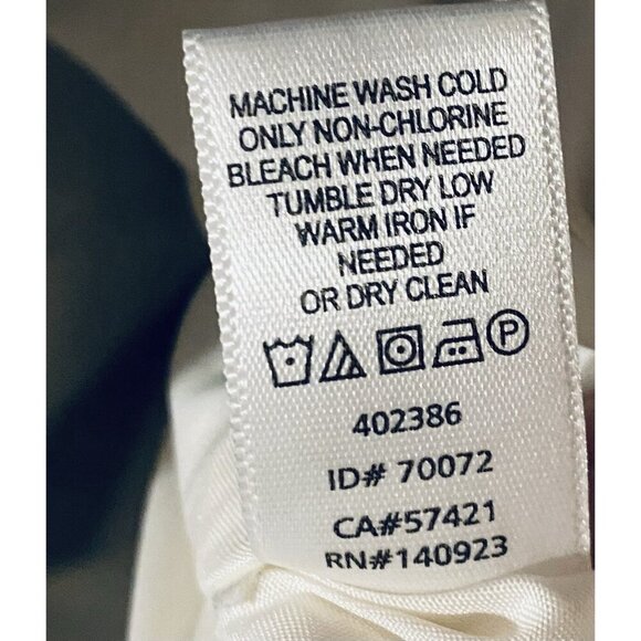 LOFT Skirt Womens 12 Ivory Blue Black Striped Faux Wrap Fringe Preppy Boho - Picture 8 of 8